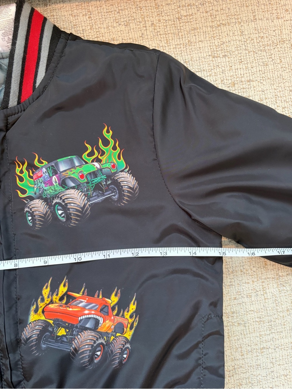 Monster Jam Zip-Up Bomber Jacket Boys Size 4 - Picture 11 of 12